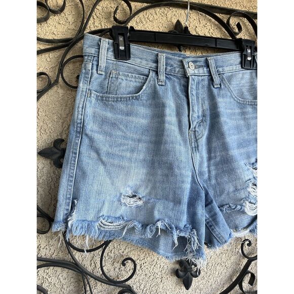 Levi’s Orange Tab Denim Cut Off Shorts - Size 27 - Light Wash Blue - Picture 2 of 8
